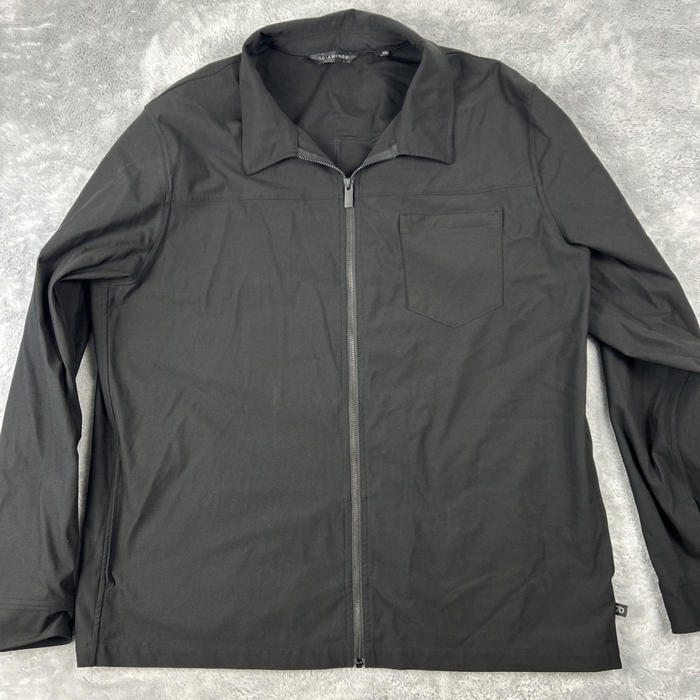 7 Diamonds Men's Jacket 2XL Traveler Black Zip Stretch Performance Windbreaker